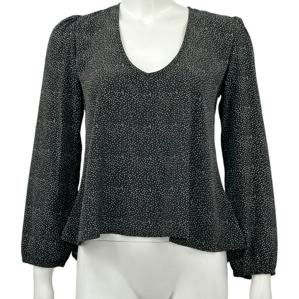 Lovers + Friends Top Women XS Daydream Black Sheer Flowy Witchy Celestial Office
